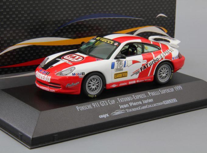 PORSCHE 911 GT3 Cup Jean-Pierre Jarier #16, white / red