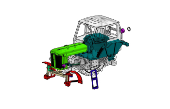 Сборная модель Трактор ЮМЗ-6Л фото версия с задней стенкой для экскаватора