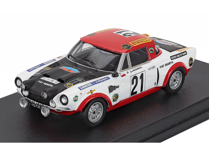 FIAT 124 ABARTH (night version) №21 3rd Rally Sach BALTC (1975) Andrzej Jaroszewicz - Ryszard Zyszkowski, white/red/black
