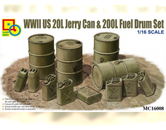 Сборная модель WWII US 20L Jerry Can & 200L Fuel Drum Set