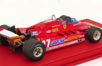 FERRARI F1 126cx Comprex Turbo №27 Usa Ovest Long Beach Gp (with Pilot Figure) (1981) G.Villeneuve - Con Vetrina - With Showcase, Red