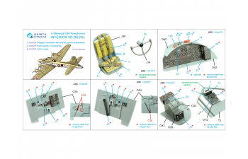 3D Декаль интерьера кабины B-17E/F, Пилотская кабина (HK models)