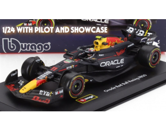 RED BULL F1 Rb20 Team Oracle Red Bull Racing №11 Season (2024) Sergio Perez - With Pilot And Showcase, Blue Yellow Red