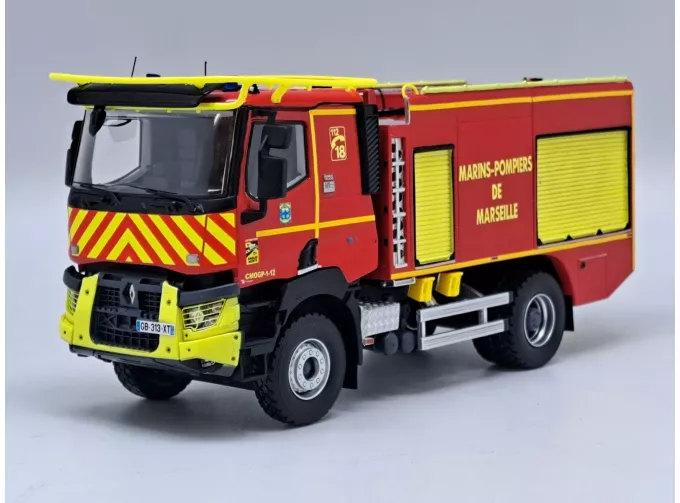 RENAULT K430 Gimaex Cmogp Bmpm Tanker Truck Saupers Pompiers Marins De Marseille 2-assi (2019), Red Yellow