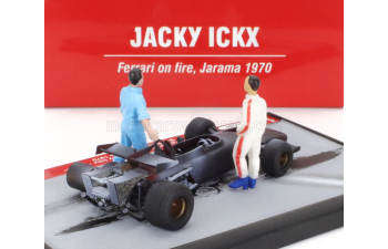 FERRARI F1 Diorama 312b №2 Spain Gp With Figures (1970) - Jacky Ickx On Fire, Grey