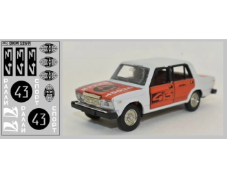 Декаль ВАЗ тамповка Саратов/тантал Ралли СССР, белый/черный