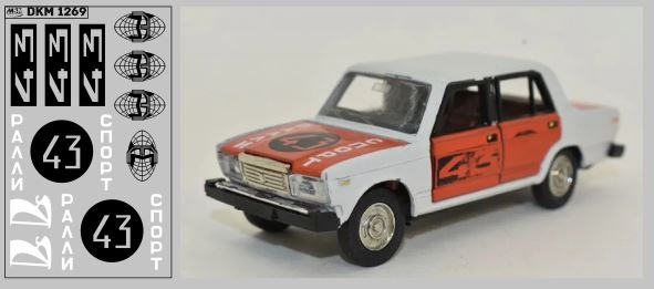 Декаль ВАЗ тамповка Саратов/тантал Ралли СССР, белый/черный