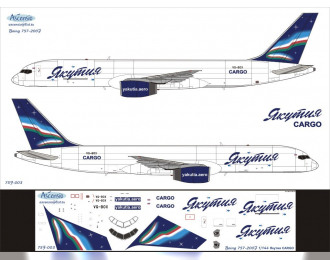 Декаль на самолет боенг 757-200F (Яктия Cargo)