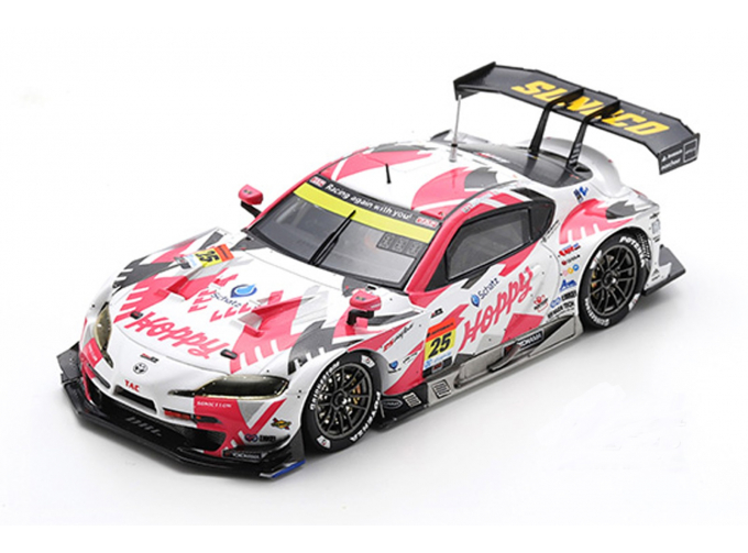 TOYOTA Gr Supra Team Hoppy Schatz N 25 Gt300 Class Super Gt (2024) Togo Sugunami - Takamitsu Matsui - Kimiya Sato, White Pink