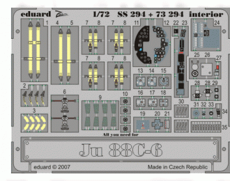 Ss294   Цветное фототравление для Ju 88C-6 interior S. A. (интерьер)