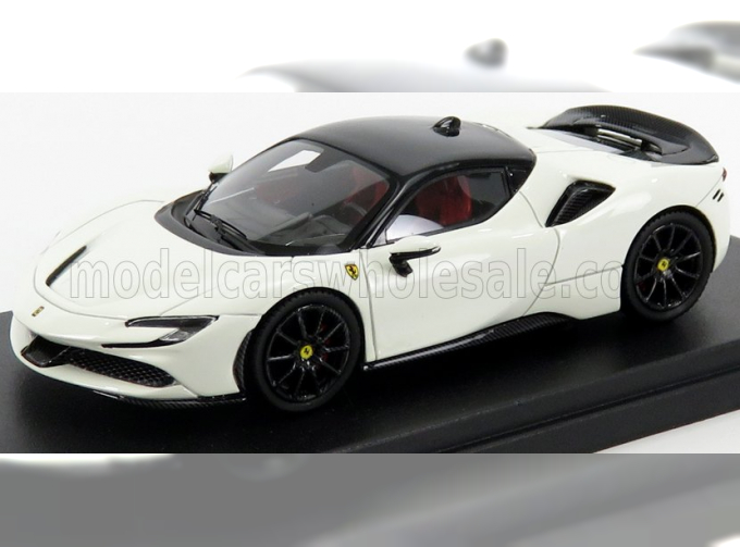 FERRARI Sf90 Stradale Hybrid 1000hp 2019, Bianco Avus - White Black