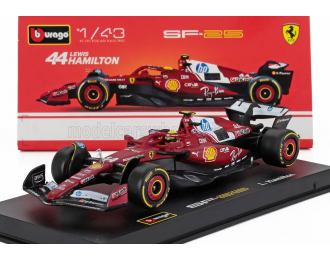 FERRARI F1 Sf-25 Team Scuderia Ferrari Hp №44 Season (2025) Lewis Hamilton - With Pilot And Showcase, Red