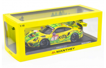 PORSCHE 911 991-2 Gt3 R Team Manthey Racing №1 24h Nurburgring (2022) Kevin Estre - Michael Christensen - Laurens Vanthoor - Frederis Makowiecki, Yellow Green