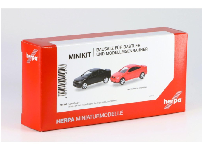 Сборная модель OPEL Coupe, 2шт (черный/красный)