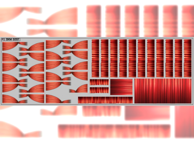 Набор декалей Шторки для Ikarus (200х70), красные