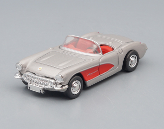 CHEVROLET Corvette (1957), silver / red