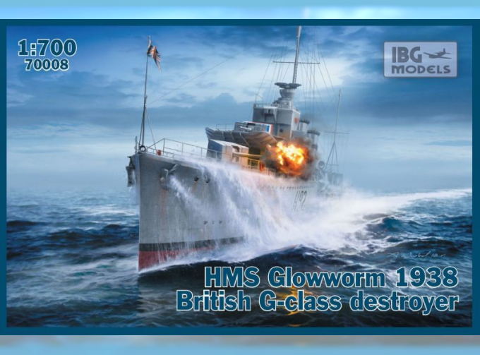 Сборная модель HMS Glowworm 1938, британский эсминец класса G