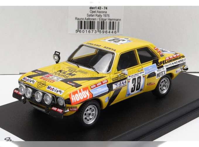 OPEL Ascona (night Version) №38 Rally Safari (1975) R.Aaltonen - E.herrmann, Yellow Black