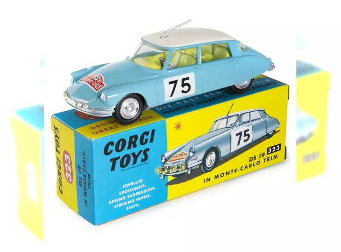 CITROEN DS 19 №75, Rally Monte Carlo (1965), light blue