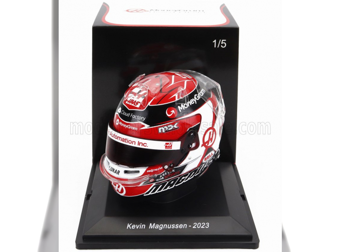 BELL HELMET F1 Casco Helmet Haas Fw23 Team Moneygram Haas №20 Season (2023) Kevin Magnussen, Red White Black