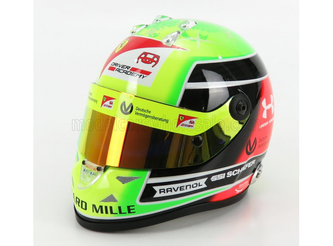 SCHUBERTH HELMET F2 Casco Helmet Dallara Team Prema Racing N 20 Season Mick Schumacher (2020) F2 World Champion, Yellow Green Red Black