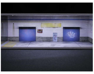 Diorama *B-parking lot with light*, blue/white