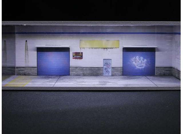 Diorama *B-parking lot with light*, blue/white