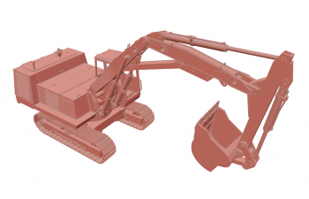 Сборная модель экскаватор ЭО-4124 вариант с составной стрелой и тележкой на 7 катков (вариант без мотора)