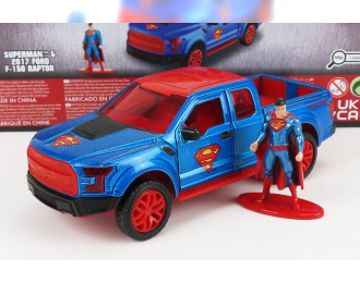 FORD F-150 Raptor Pick-up With Superman Figure 2018, Red Blue