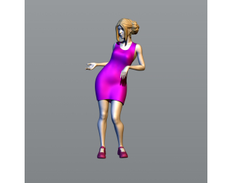 Фигура Девушка оперлась на машину 2, окрашенная