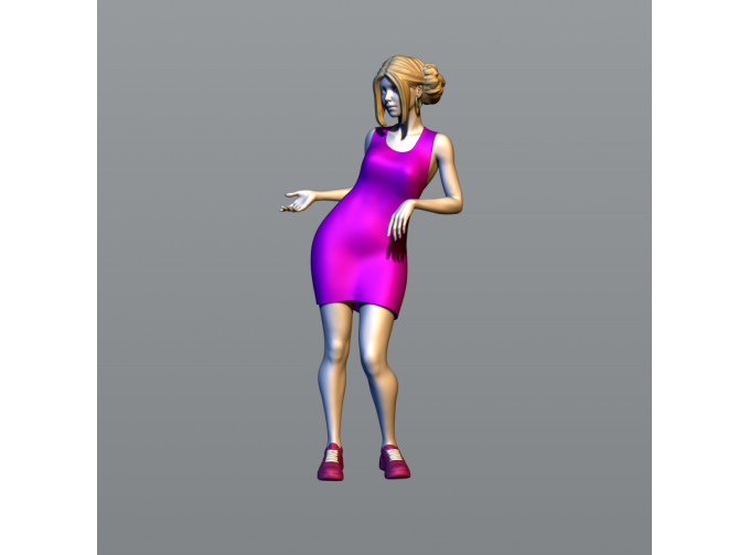 Фигура Девушка оперлась на машину 2, окрашенная