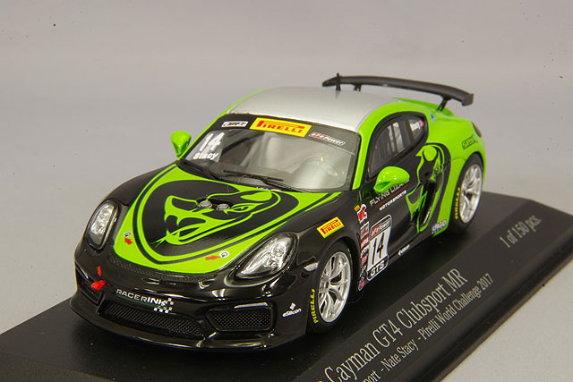 PORSCHE Cayman GT4 Clubsport MR #14 Nate Stacy Pirelli World Challenges GTS *Resin Series* (2017), black/green