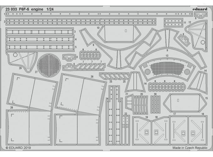 Фототравление для F6F-5 двигатель