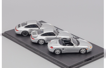 PORSCHE 3-er set, Porsche Edition 1997, silver