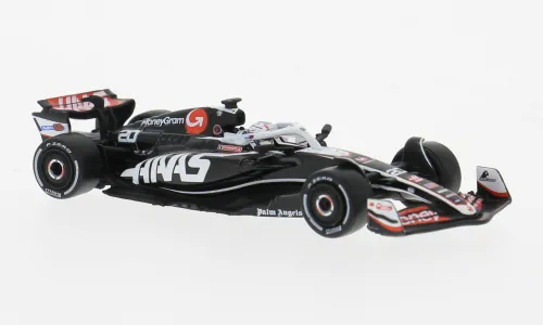 HAAS F1 Fw24 Team Moneygram Haas №20 Season (2024) Kevin Magnussen, Black White