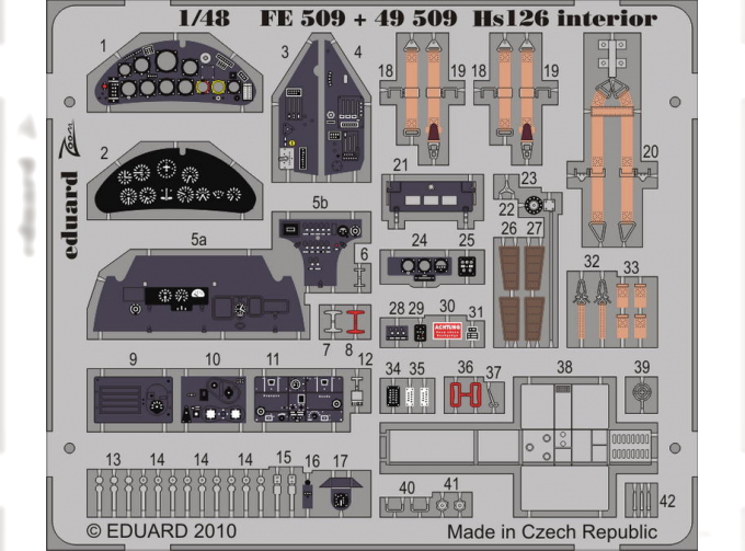 Фототравление Немецкий разведчик Henschel Hs 126 (интерьер)