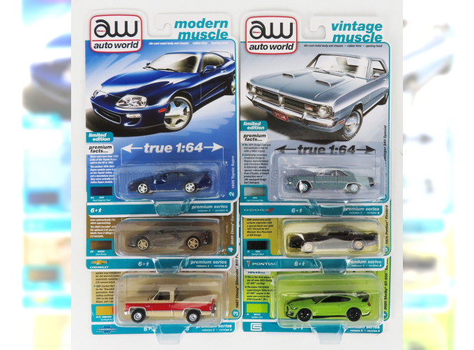 CHEVROLET Set Assortment 6 Vintage Muscle Cars Pieces, Various