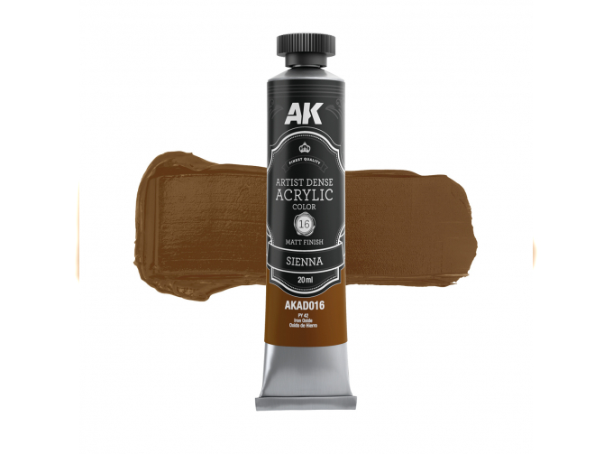 Краска акриловая ARTISTIC DENSE в тюбике - Сиенна / SIENNA – ARTISTIC DENSE ACRYLIC COLOR, 20 мл