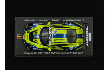 PORSCHE 911 992 Gt3 R 4.2l Team Rutronik Racing №97 24h Spa (2024) Dustin Blattner - Richard Robichon - Dennis Marschall - Loek Hartog, Yellow Blue