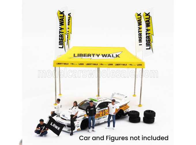 ACCESSORIES Diorama Area Service Paddok Liberty Walk - Car Not Included, Yellow