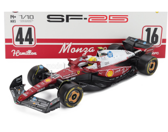 FERRARI F1 Sf-25 Team Scuderia Ferrari Hp № 44 Monza Italy Gp 2025 Lewis Hamilton - Niki Lauda 50th Anniversary World Champion, Red White