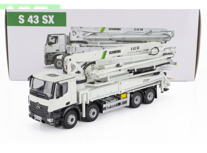 MERCEDES-BENZ Arocs 4542 Truck 4-assi (2018) - Autopompa Per Calcestruzzo Schwing S 43 Sx - Cement Pump, White Black