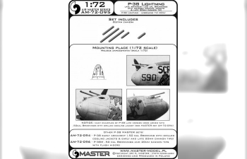 Набор вооружения для P-38 Lightning поздних модификаций (стволы для Brownings 12,7мм и пушки 20мм в перфарированных кожухах)