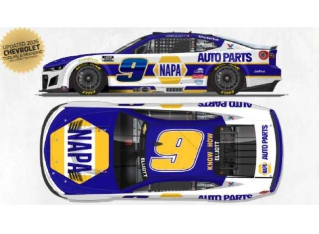 CHEVROLET #9 Chase Elliott *NAPA*, blue/white/yellow 2026