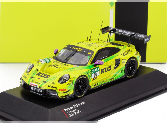 PORSCHE 911 992 Gt3 R Team Manthey Grello №91 Dtm Season (2024) Thomas Preining, Yellow Green