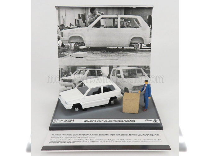 FIAT Panda Zero 40th Anniversario (1980-2020) - With Figure Designer Giorgetto Giugiaro, White