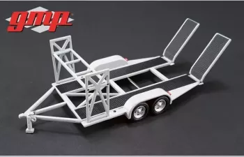 Tandem Trailer with Tire Rack, gray