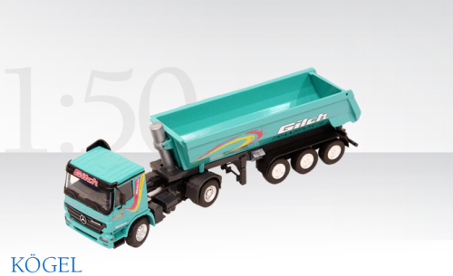 MERCEDES-BENZ Actros 2-achs GILCH Kögel Rundmuldenkippauflieger 3-achs auf, 1:50