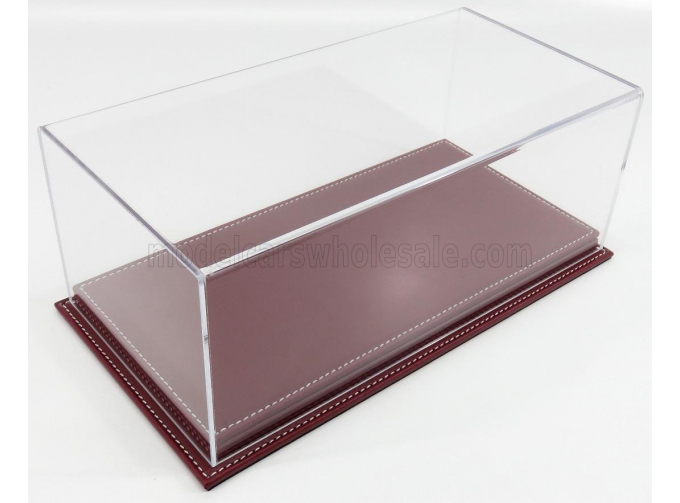 VETRINA DISPLAY BOX Molhouse Base In Pelle - Leather Base Bordeaux - Lungh.lenght Cm 32.5 X Largh.width Cm 16.5 X Alt.height Cm 12.5 (altezza Interna 10.6 Cm ), Plastic Display