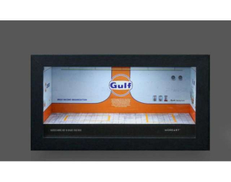 Diorama *Gulf garage*, blue/orange